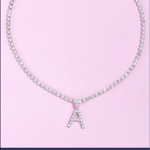 Rhinestone Initial “A” Necklace